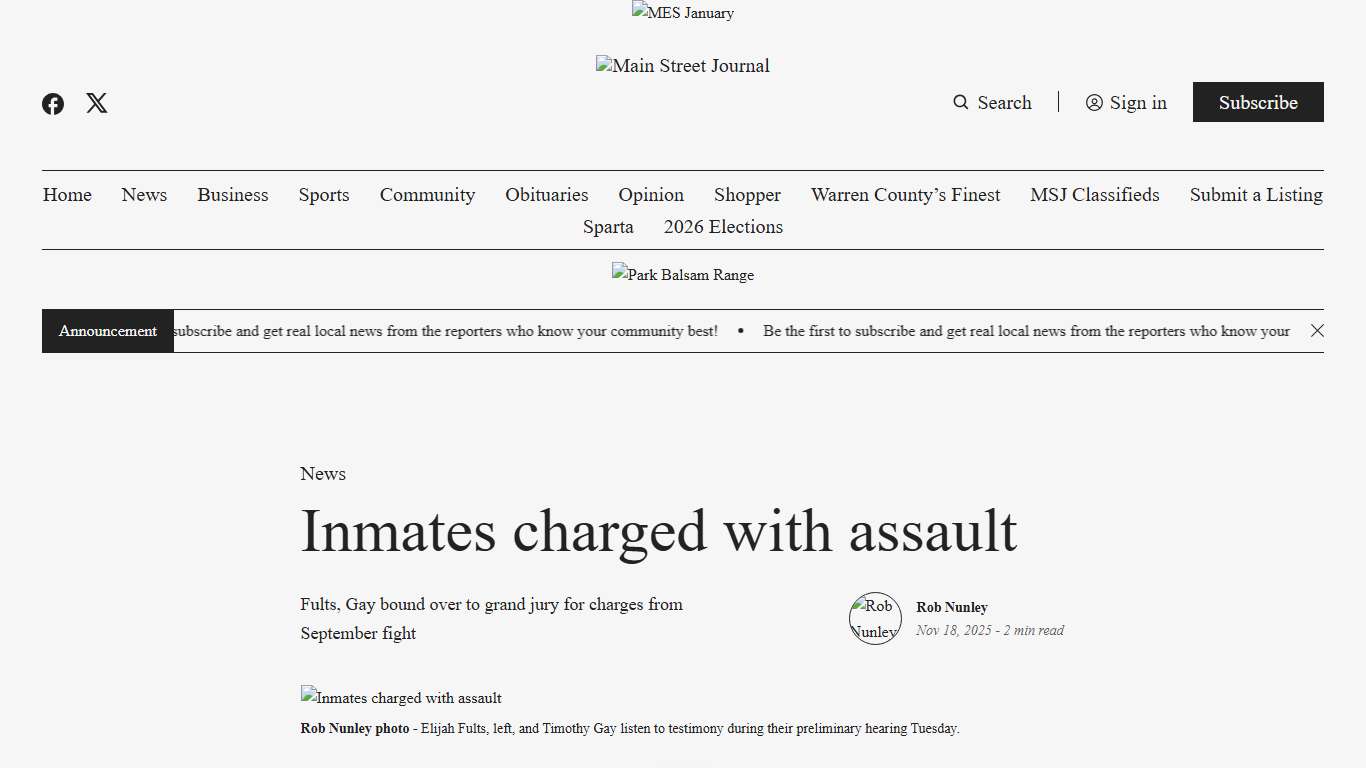 Inmates charged with assault