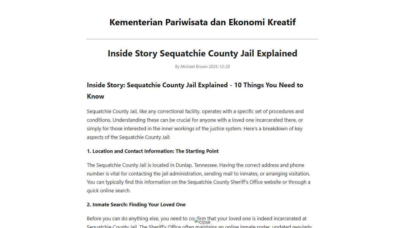Inside Story Sequatchie County Jail Explained - Kementerian Pariwisata dan Ekonomi Kreatif