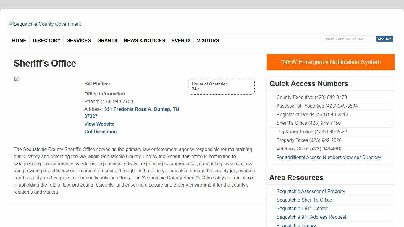 Sheriff’s Office : Sequatchie County Government